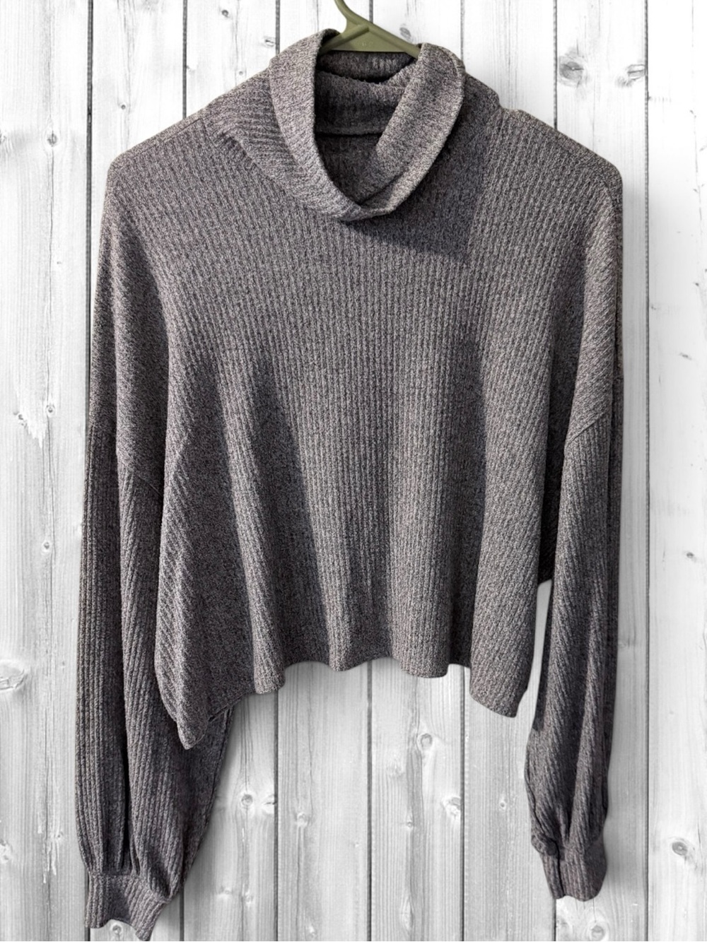 🌼Hollister Ribbed Turtleneck Gray Sweater
